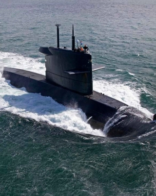 Walrusklasse onderzeeboot op zee