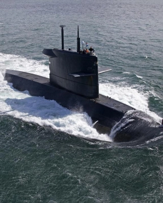 Walrusklasse onderzeeboot op zee
