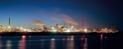 View of Tata Steel IJmuiden, driving the transition to sustainable, green steel production