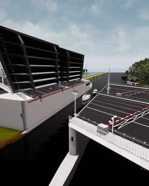 Schipholbrug A9 - brugdek open