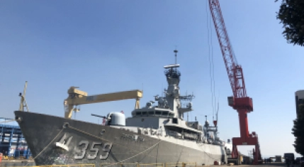 Werkzaamheden modernisering marineschip KRI Usman Harun