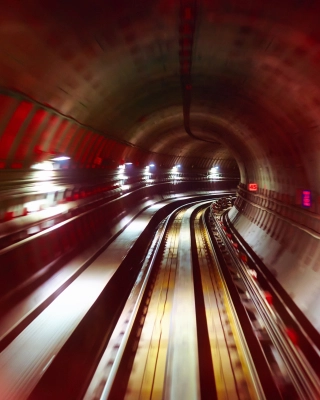 Underground railway tunnel in motion blur