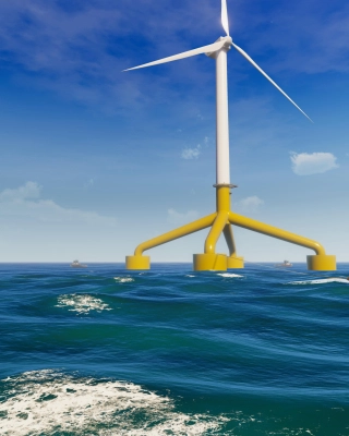 Gravity base: floating wind turbines