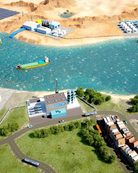 Productie van waterstof uit ammoniak