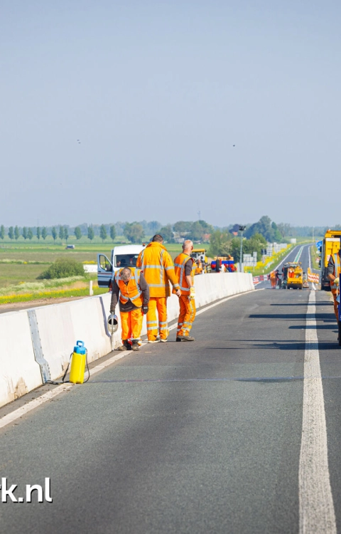 Werkzaamheden plaatsing barriers N50 Kampen