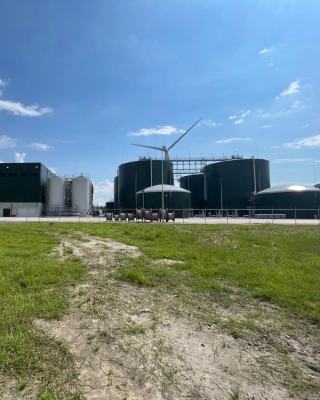 bio-energy facility to process organic residue streams into green gas, organic fertiliser pellets and clean water.